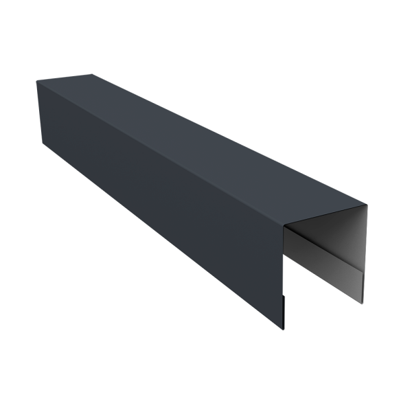 Планка боковая для забора из сайдинга (Блок-хаус new) 0,5 Satin RAL 7024 мокрый асфальт (3м)