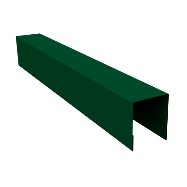 Планка боковая для забора из сайдинга ЭкоБрус 0,45 PE-Double RAL 6005 зеленый мох (3м)