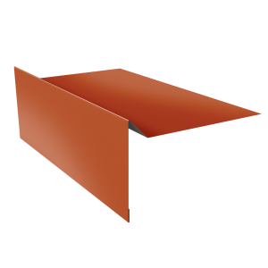Планка ветровая для мягкой кровли простая 100х20х100 0,5 Satin Matt RAL 8004 терракота (3м)