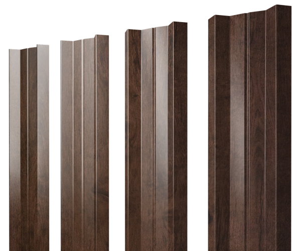 Штакетник М-образный В с прямым резом 0,4 Print Premium Antique Wood TwinColor