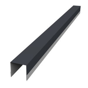 Планка вертикальная обратная для горизонтального монтажа штакетника 0,5 Rooftop Бархат RAL 7024 мокрый асфальт (2м)