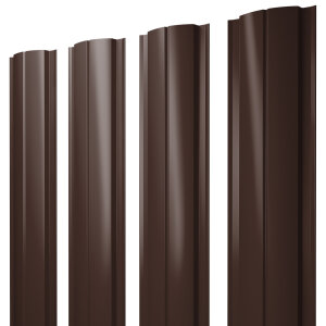 Штакетник Полукруглый Slim с прямым резом 0,5 PE RAL 8017 шоколад
