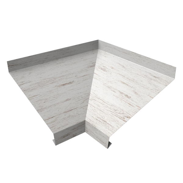 Угол отлива внутренний 150 0,45 Print Elite с пленкой Snow Wood TwinColor