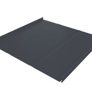 Фальц двойной стоячий Line Grand Line 0,45 Drap TwinColor с пленкой на замках RAL 7024 мокрый асфальт