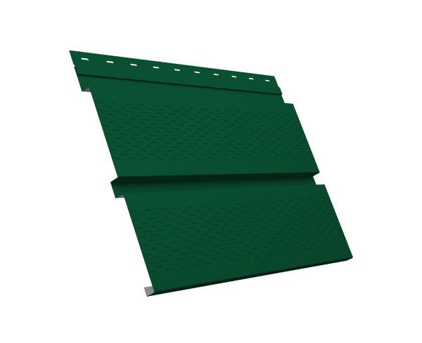 Софит металлический Квадро Брус с перфорацией 0,5 Satin с пленкой RAL 6005 зеленый мох
