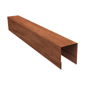 Планка боковая для забора из сайдинга (Квадро брус, Вертикаль) 0,45 Print Premium Rowan Wood Intense FTC (3м)