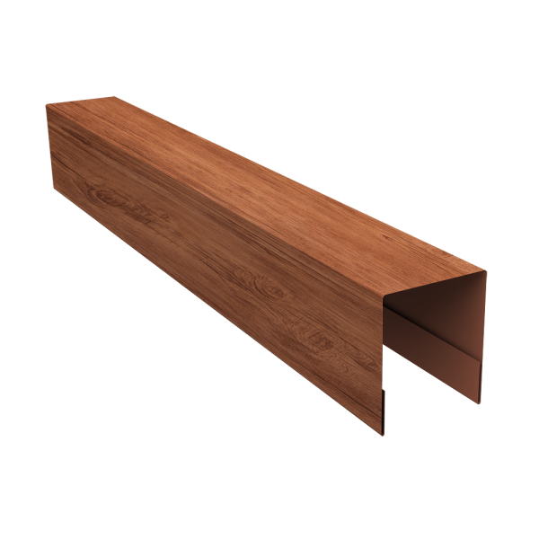 Планка боковая для забора из сайдинга (Квадро брус, Вертикаль) 0,45 Print Premium Rowan Wood Intense FTC (3м)