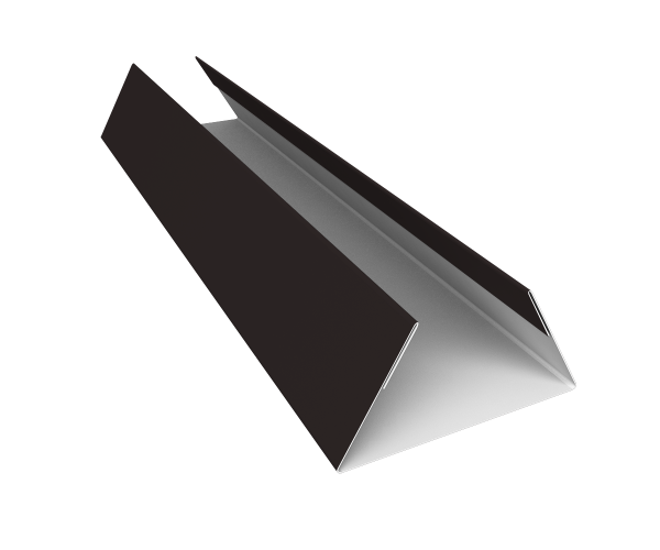 Планка стыковочная составная нижняя 0,5 Satin с пленкой RAL 9005 черный (3м)