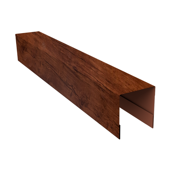 Планка боковая для забора из сайдинга (Блок-хаус new) 0,4 Print Premium Cherry Wood Fresh TwinColor (3м)
