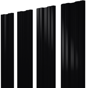 Штакетник Twin с прямым резом 0,5 Drap TX RAL 9005 черный