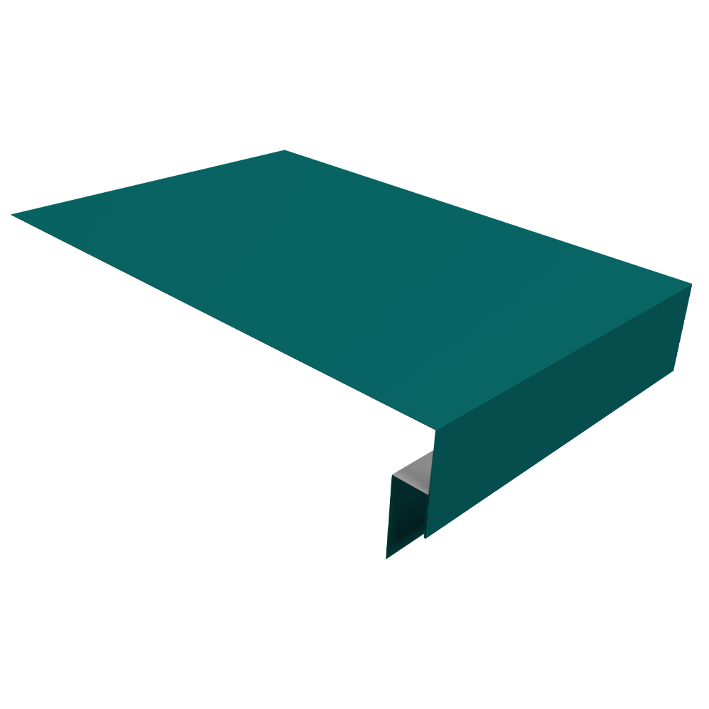 Планка околооконная сложная фальц 0,45 PE с пленкой RAL 5021 водная синь (3м)