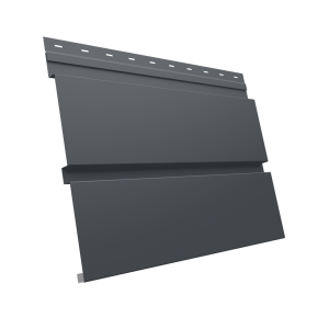 Софит металлический Квадро Брус без перфорации 0,5 Drap TX с пленкой RAL 7024 мокрый асфальт