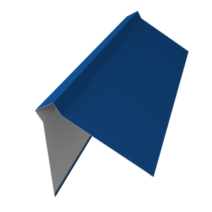 Планка конька плоского 220х50х220 0,5 Satin с пленкой RAL 5005 сигнальный синий (2м)