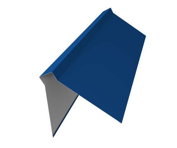 Планка конька плоского 220х50х220 0,5 Satin с пленкой RAL 5005 сигнальный синий (2м)