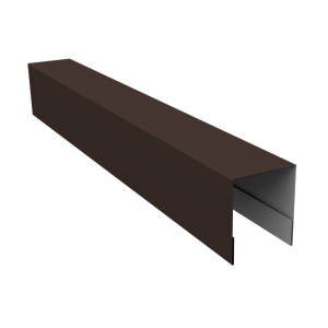 Планка боковая для забора из сайдинга (Квадро брус, Вертикаль) 0,5 Satin Matt RR 32 темно-коричневый (2,5м)