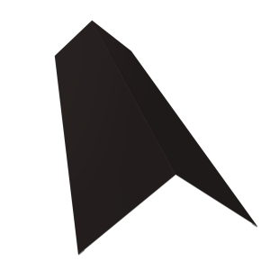 Планка конька плоского 145х145 0,45 PE-Double с пленкой RAL 9005 черный (3м)
