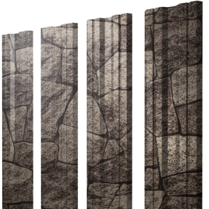 Штакетник Twin с прямым резом 0,45 Print Elite King Stone TwinColor