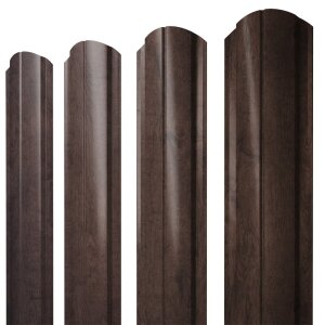 Штакетник Полукруглый Slim фигурный 0,4 Print Premium Antique Wood TwinColor