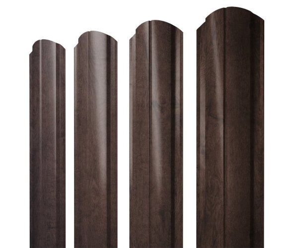 Штакетник Полукруглый Slim фигурный 0,4 Print Premium Antique Wood TwinColor