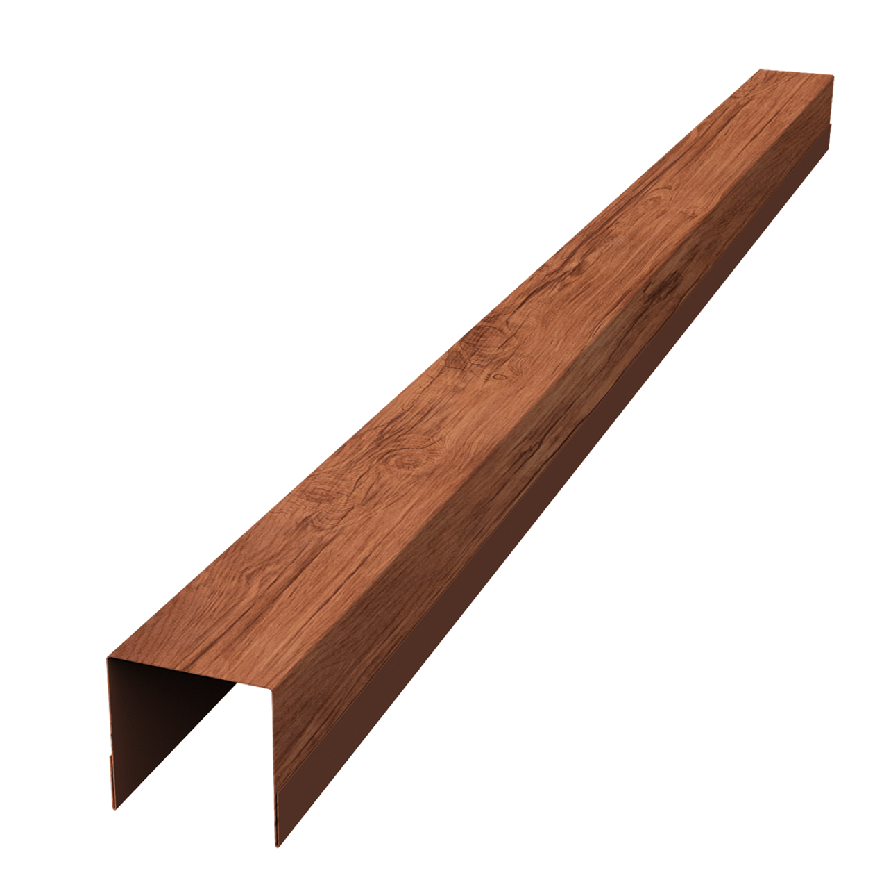 Планка вертикальная обратная для забора жалюзи Palermo 0,45 Print Premium Rowan Wood Intense FTC (1,8м)