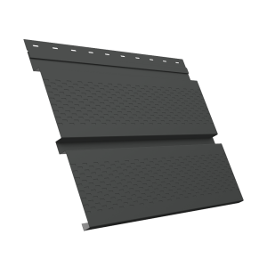 Софит металлический Квадро Брус с перфорацией 0,5 Satin Matt TX с пленкой RAL 7016 антрацитово-серый