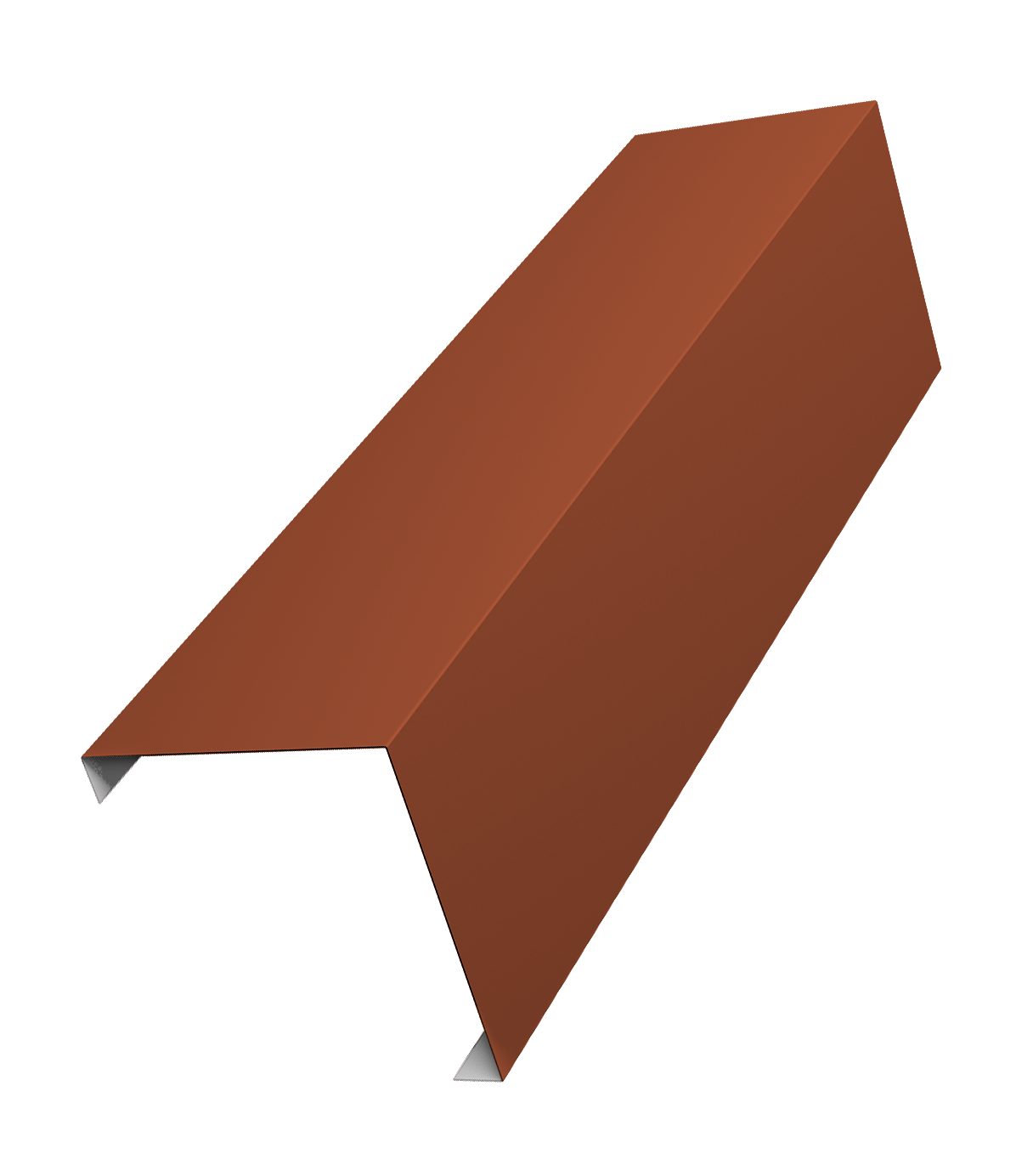 Декоративная накладка на столб универсальная угловая 62х55 для забора жалюзи 0,45 PE RAL 8004 терракота (2м)