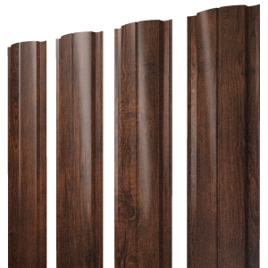 Штакетник Полукруглый Slim с прямым резом 0,45 Print-Double Premium Cherry Wood Dark F