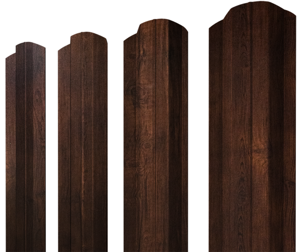 Штакетник М-образный B фигурный 0,4 Print Premium Cherry Wood Dark FTC