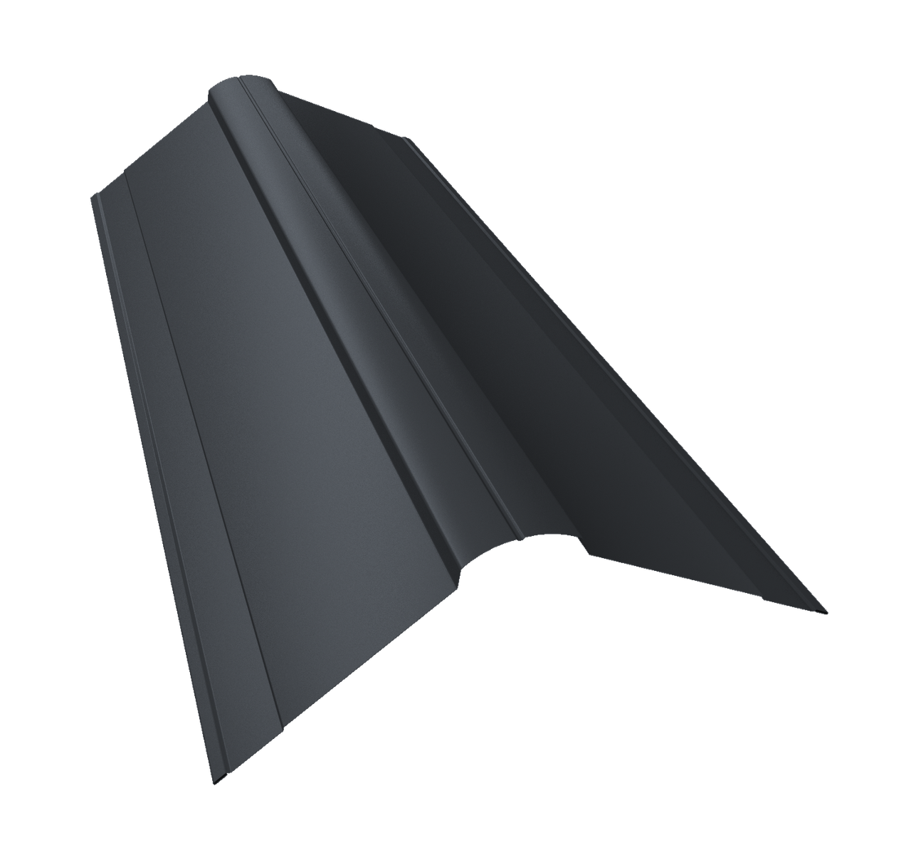 Планка конька фигурного 150x150 0,5 Atlas X с пленкой RAL 7024 мокрый асфальт (2м)