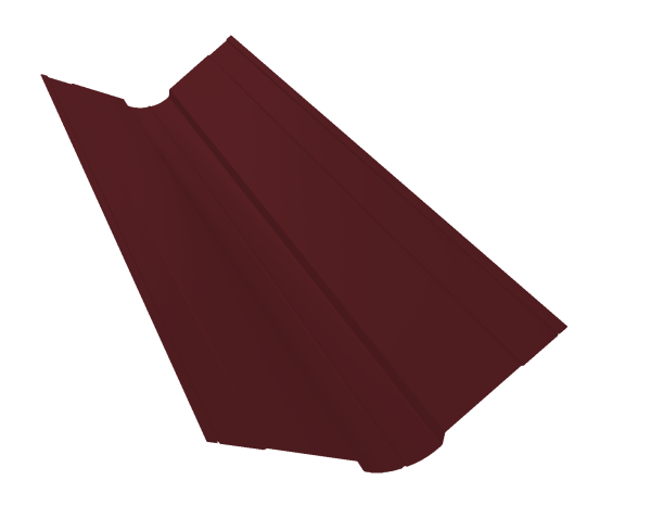 Планка ендовы верхней фигурной 100x100 0,45 Drap TR RAL 3005 красное вино (3м)