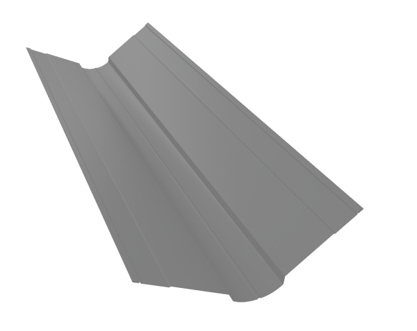 Планка ендовы верхней фигурной 100x100 0,5 Satin с пленкой RAL 9006 бело-алюминиевый (2м)