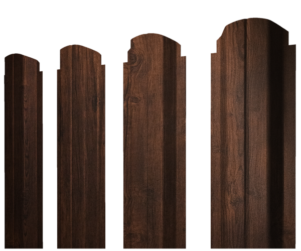 Штакетник П-образный А фигурный 0,4 Print Premium Cherry Wood Dark FTC