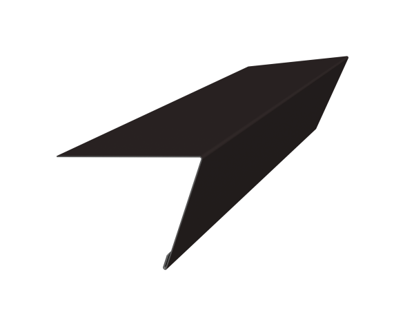 Планка капельник обратный 105х80 Фартук S16 0,5 Satin с пленкой RAL 9005 черный (2м)