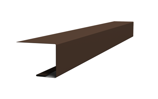 Планка завершающая для Кликфальц Pro 0,5 Satin с пленкой RAL 8017 шоколад (3м)