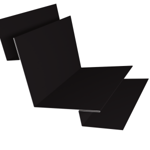 Угол внутренний сложный 90 градусов 0,45 PE-Double с пленкой RAL 9005 черный (2м)