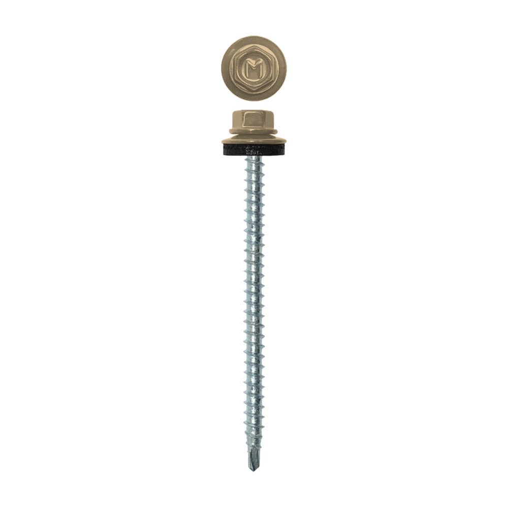 Саморез кровельный Daxmer 4,8х70 (100шт) сверло №1 RAL 1014