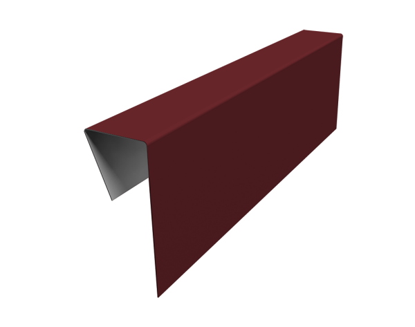 Планка приемная оконная фибросайдинга 0,5 Satin с пленкой RAL 3005 красное вино (3м)