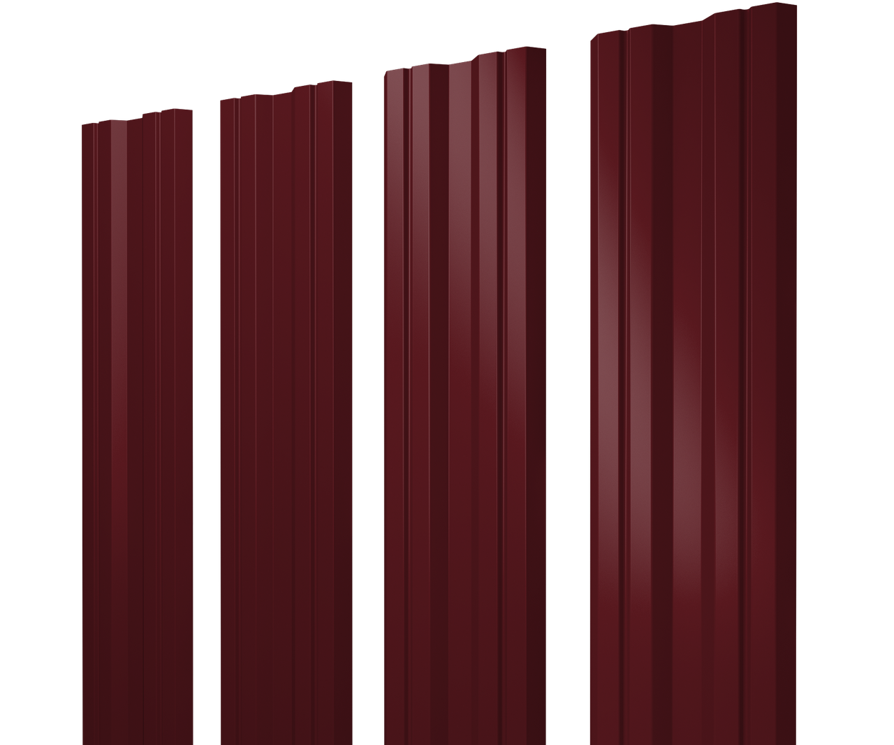 Штакетник Twin с прямым резом 0,45 Drap TR RAL 3005 красное вино