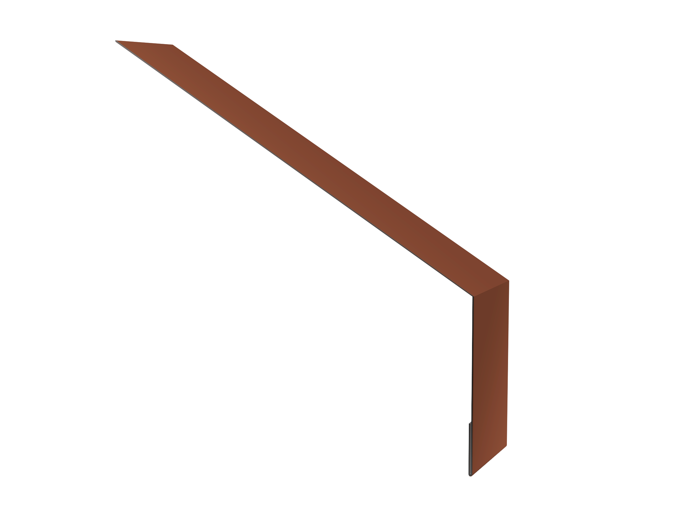 Планка карнизная для мягкой кровли 135х50 0,45 Drap RAL 8004 терракота (3м)