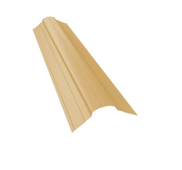 Планка конька фигурного 70x70 0,4 PE с пленкой RAL 1014 слоновая кость (2м)