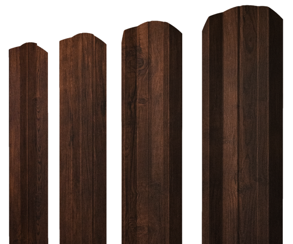 Штакетник М-образный А фигурный 0,4 Print Premium Cherry Wood Dark FTC