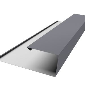 Планка торцевая страховочная 0,45 PE с пленкой RAL 7004 сигнальный серый (3м)