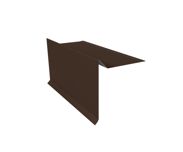 Планка ветровая с отгибом для мягкой кровли 100х20х70 0,5 Satin с пленкой RAL 8017 шоколад (2м)