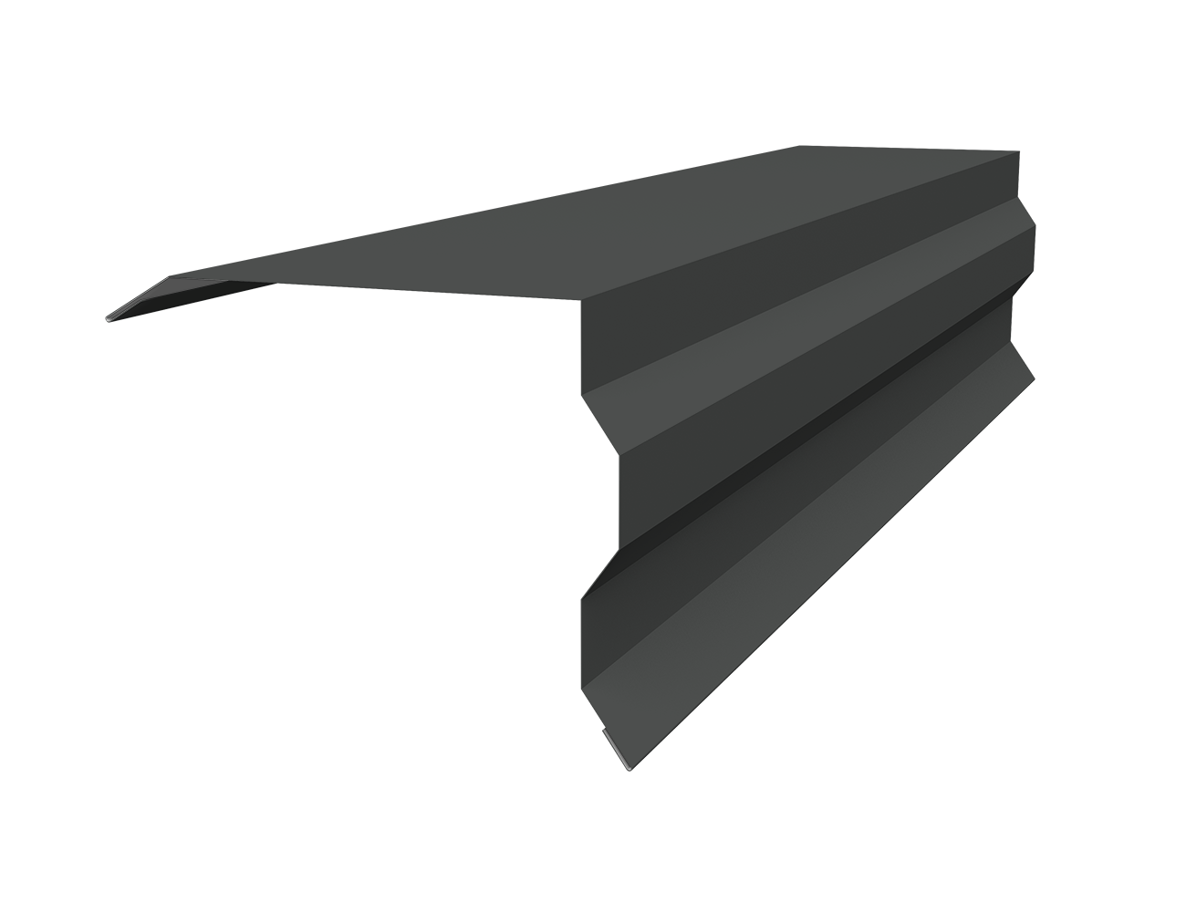 Планка торцевая фигурная 100х85 0,5 Drap TX RAL 7016 антрацитово-серый (3м)