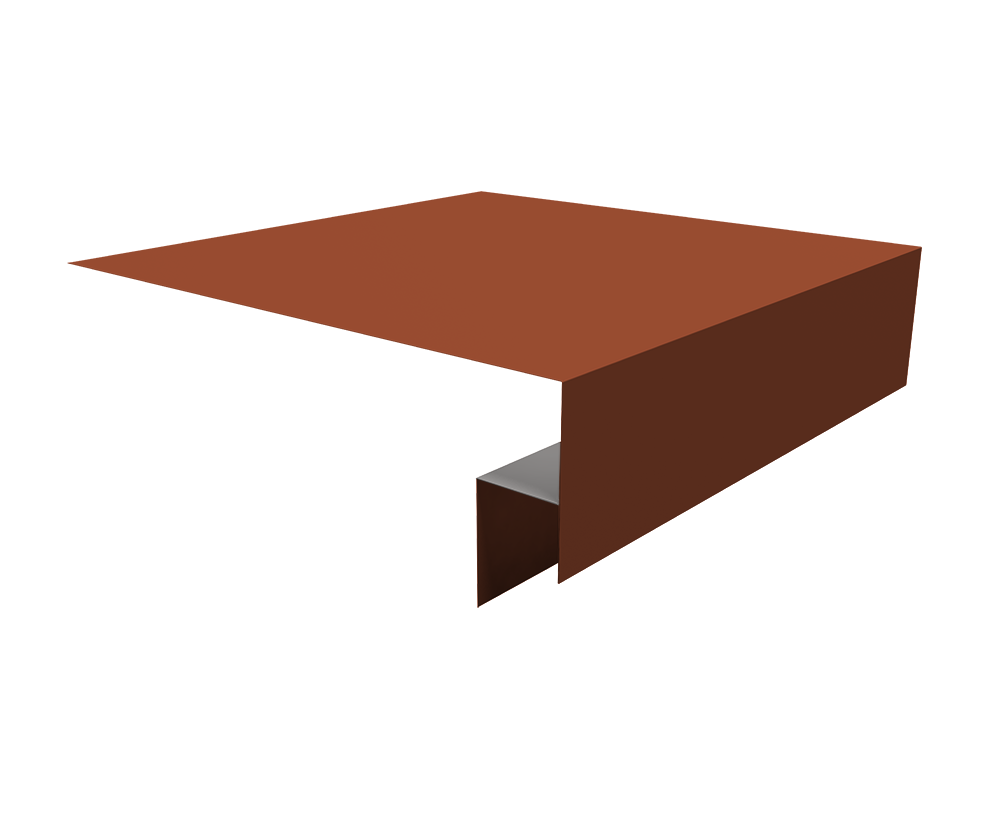 Планка околооконная сложная 200х50х18 (j-фаска) 0,45 Drap TX RAL 8004 терракота (2м)