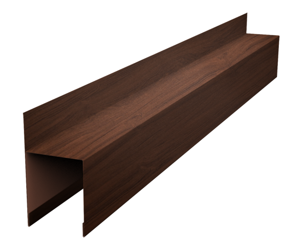 Планка опорная составная внешняя для забора жалюзи Palermo 0,45 Print Elite Choco Wood TwinColor (1,8м)