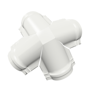 Четверник конька полукруглого 0,45 PE с пленкой RAL 9003 сигнальный белый