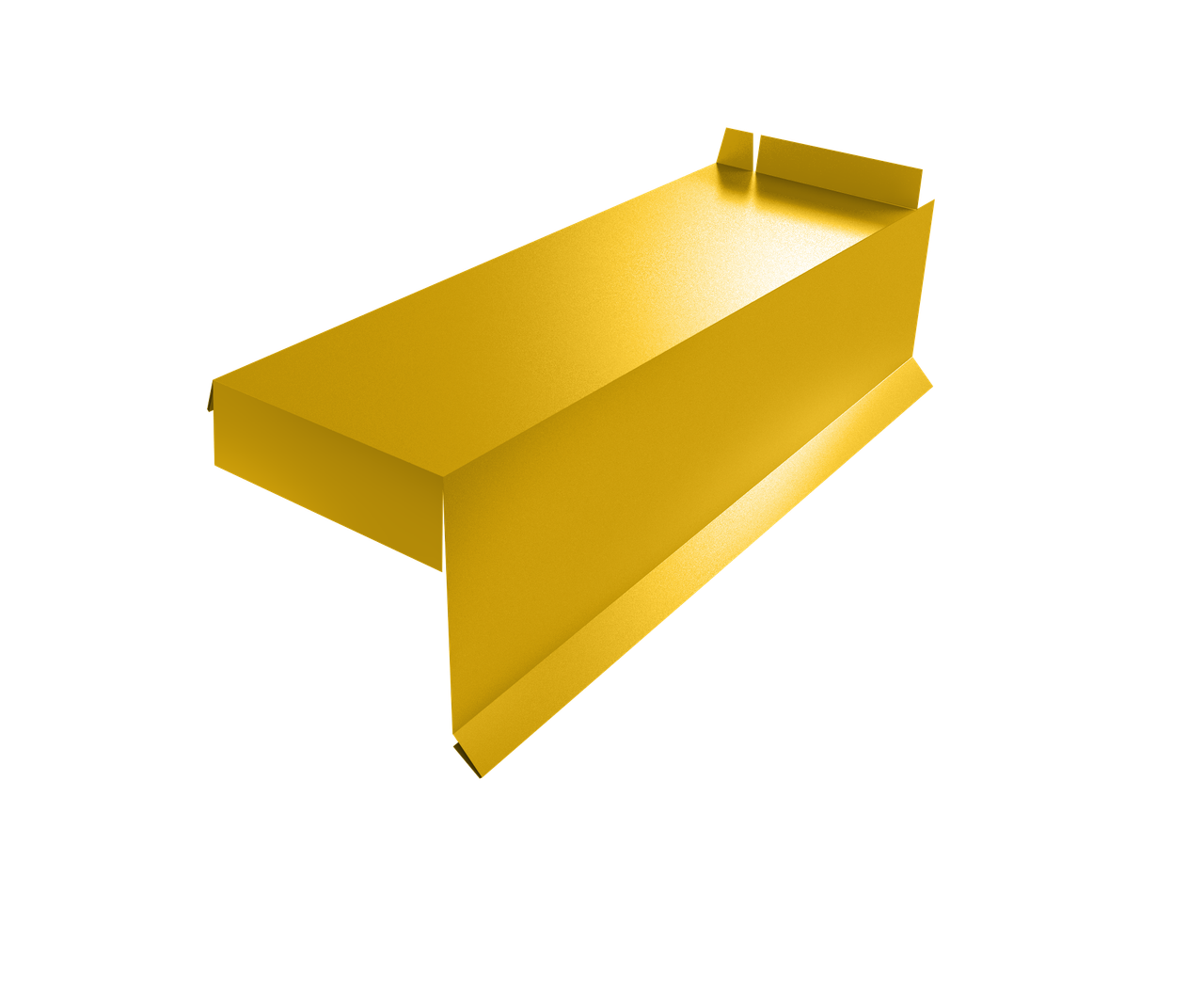 Планка торцевая сегментная Квадро профи Правая стартовая 0,45 PE RAL 1018 цинково-желтый
