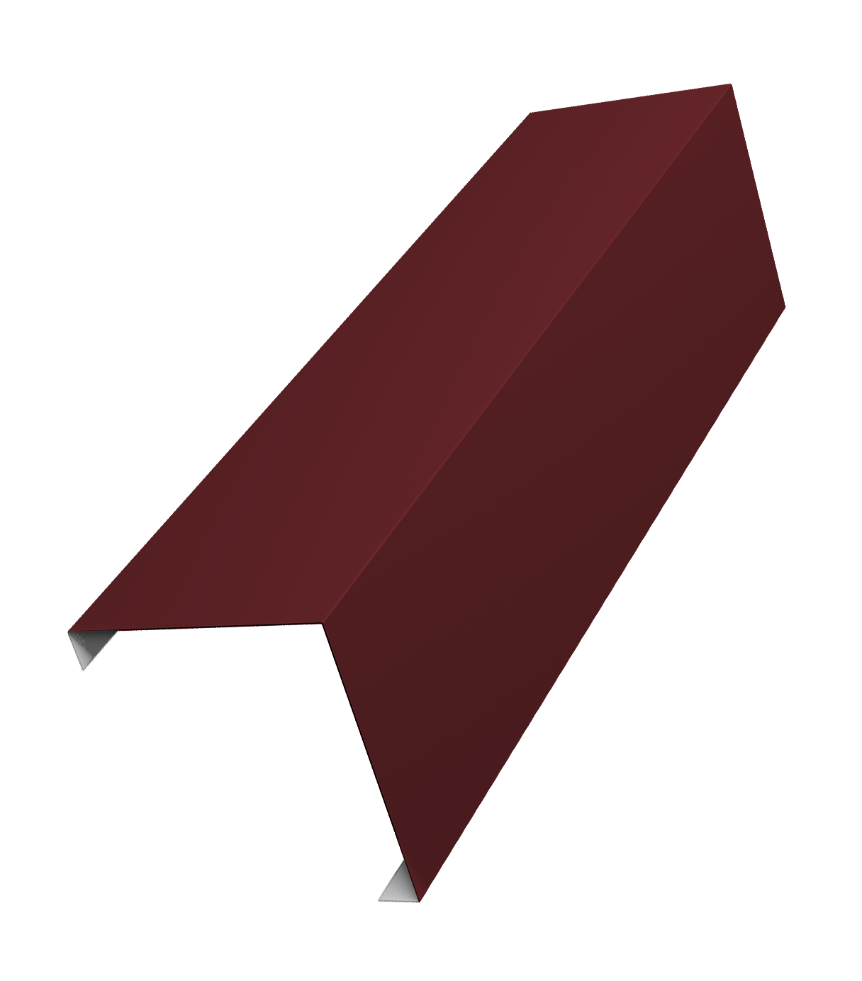 Декоративная накладка на столб универсальная угловая 62х55 для забора жалюзи 0,5 Satin Matt RAL 3005 красное вино (3м)