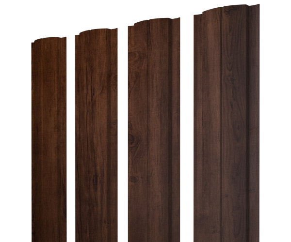 Штакетник Полукруглый Slim с прямым резом 0,4 Print Premium Cherry Wood Fresh TwinColor